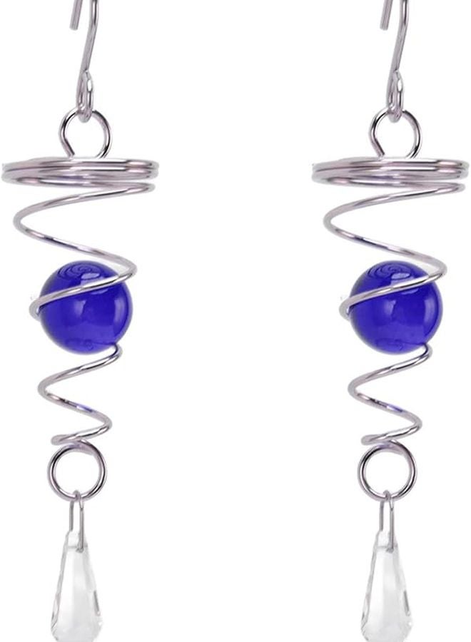 مثبت دوار الرياح الأزرق جرس الرياح قلادة لتزيين المنزل المكتب الحديقة - Image 2